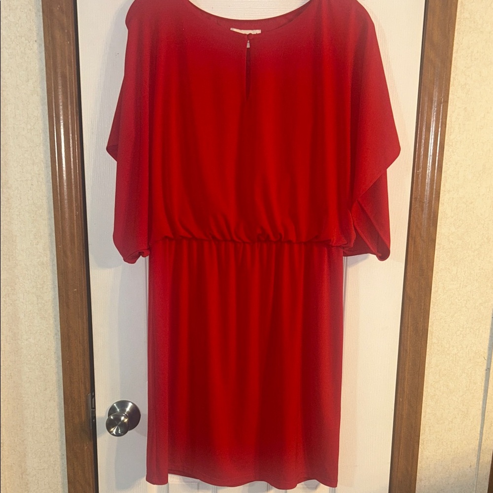 Coldwater Creek Red Dolman Sleeve Midi Dress